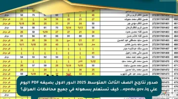 صدور نتائج الصف الثالث المتوسط 2025 الدور الأول بصيغة PDF اليوم على epedu.gov.iq.. كيف تستعلم بسهولة في جميع محافظات العراق؟